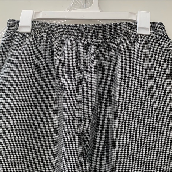 Tapered Micro-checkered Ankle Pant Chef Baggy Elastic Waist Paperbag Pull On - Picture 4 of 7